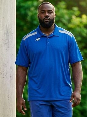 NWT New Balance Men’s Big & Tall Blue Performance Polo - Size 5XL